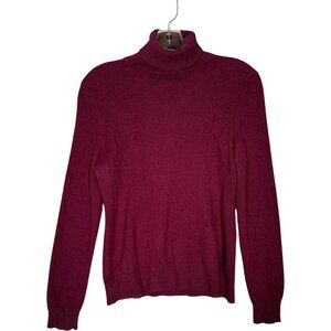 Lord & Taylor 100% Cashmere Wine Purple Turtleneck Sweater Old Money Modest M